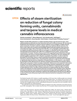Effects of Steam Sterilization on Reduction of Fungal Colony Forming
