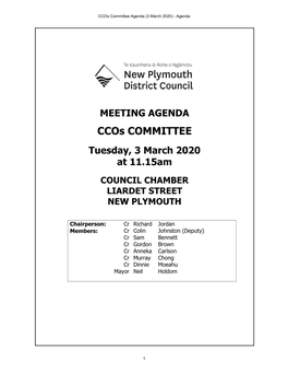 Ccos Committee Agenda (3 March 2020) - Agenda