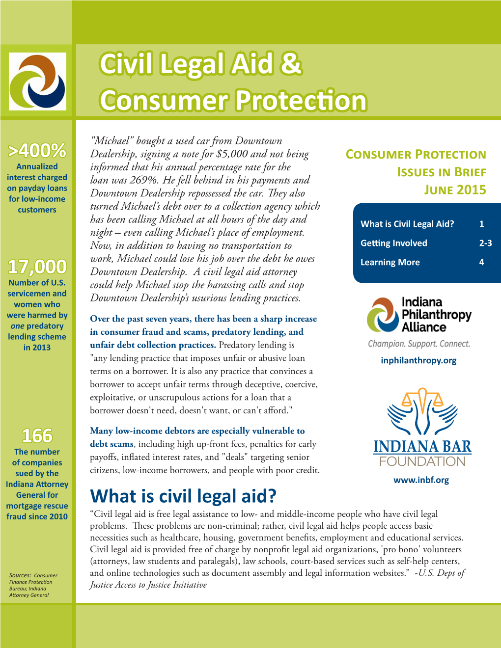Civil Legal Aid & Consumer Protection Issue Brief