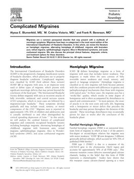Complicated Migraines Alyssa E