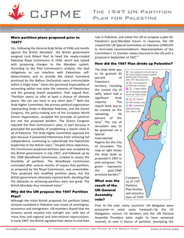 The 1947 UN Partition Plan for Palestine