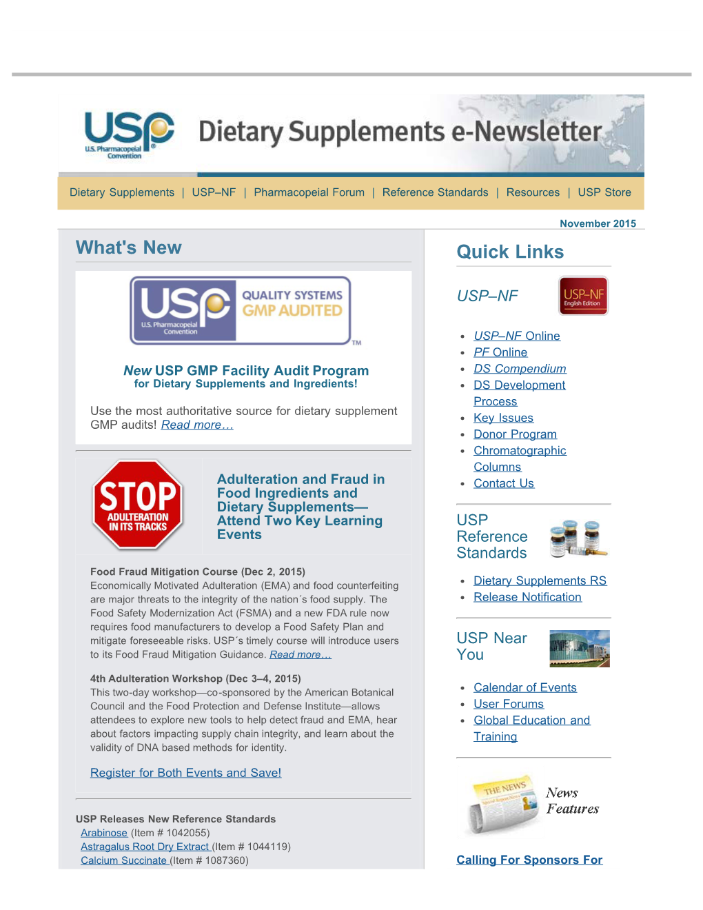 Dietary Supplements E-Newsletter