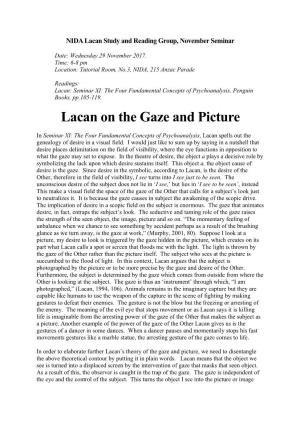 Lacan on the Gaze and Picture