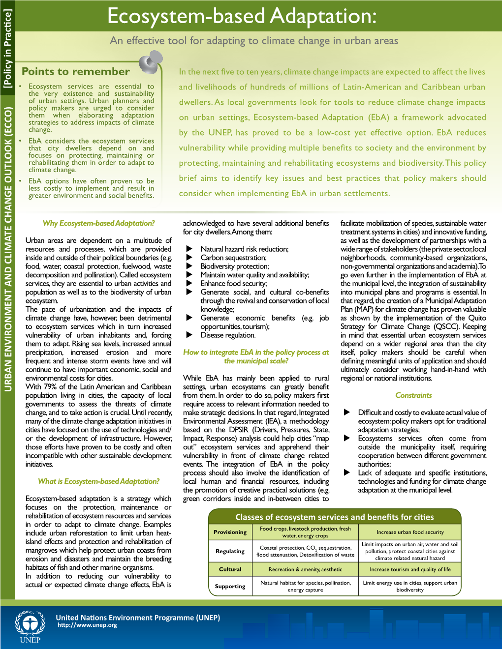 Ecosystem-Based Adaptation: an Effective Tool for Adapting to Climate Change in Urban Areas