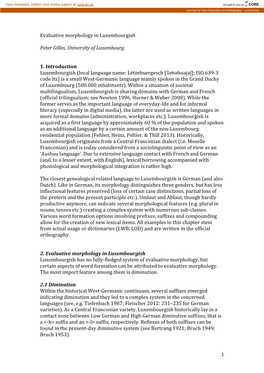 Evaluative Morphology in Luxembourgish