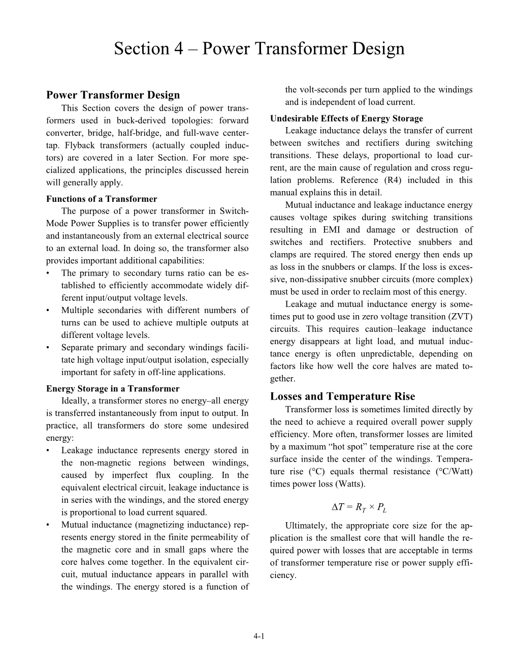 Power Transformer Design