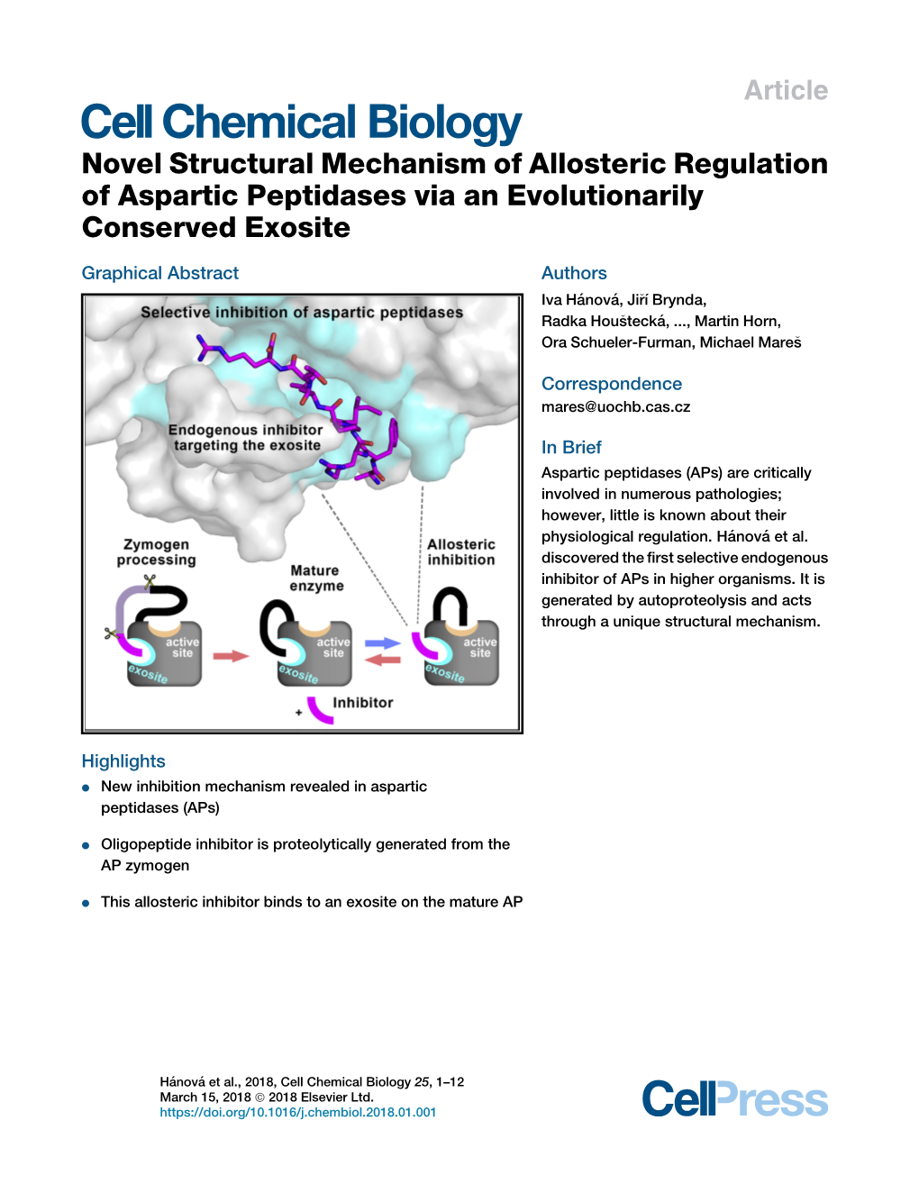 Novel Structural Mechanism of Allosteric Regulation of Aspartic Peptidases Via an Evolutionarily Conserved Exosite