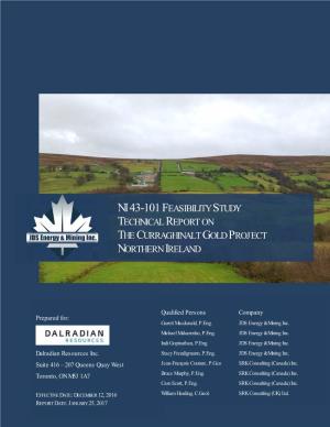 Ni43-101Feasibility Study Technical Report on the Curraghinalt Gold