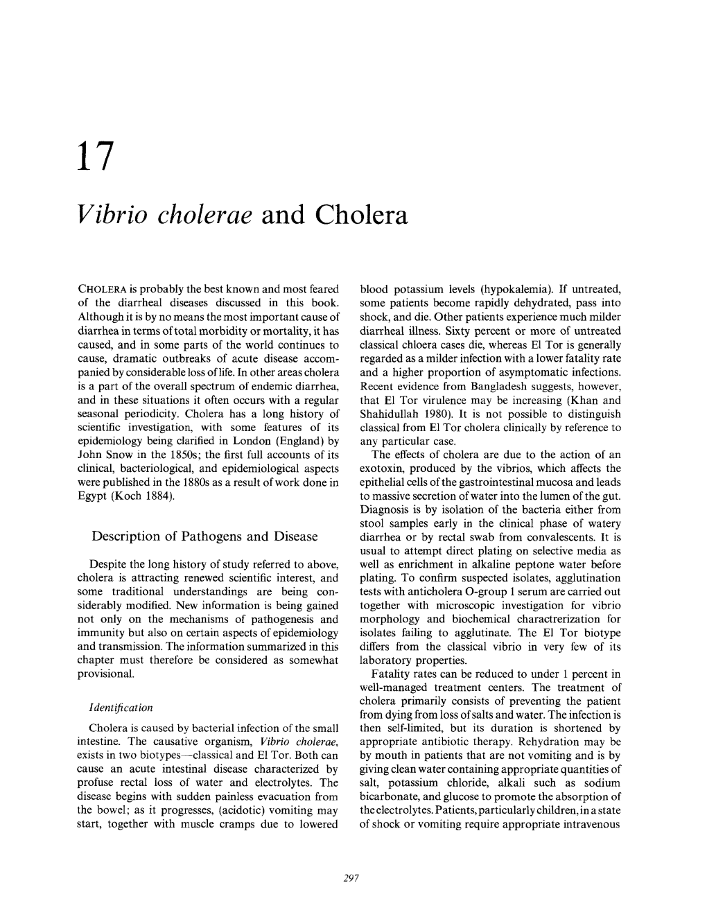 Vibrio Cholerae and Cholera