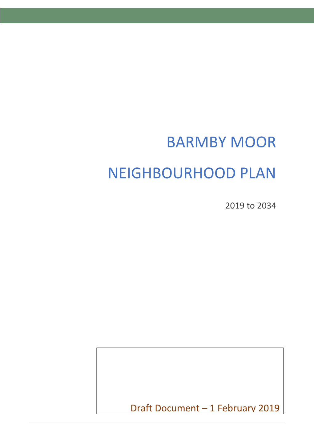 Barmby Moor Neighbourhood Plan