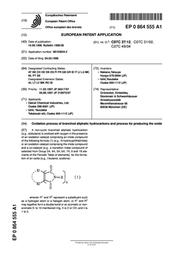 Oxidation Process of Branched Aliphatic Hydrocarbons and Process for Producing the Oxide