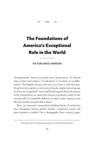 The Foundations of America's Exceptional Role in the World