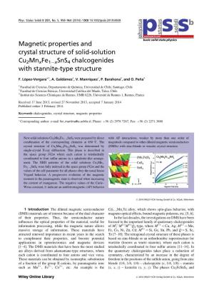 Magnetic Properties and Crystal Structure of Solidsolution
