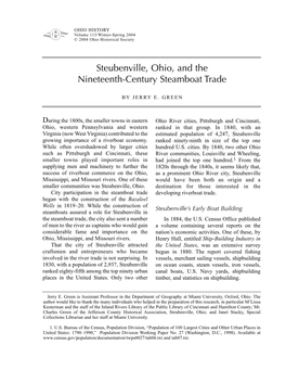 Steubenville, Ohio, and the Nineteenth-Century Steamboat Trade