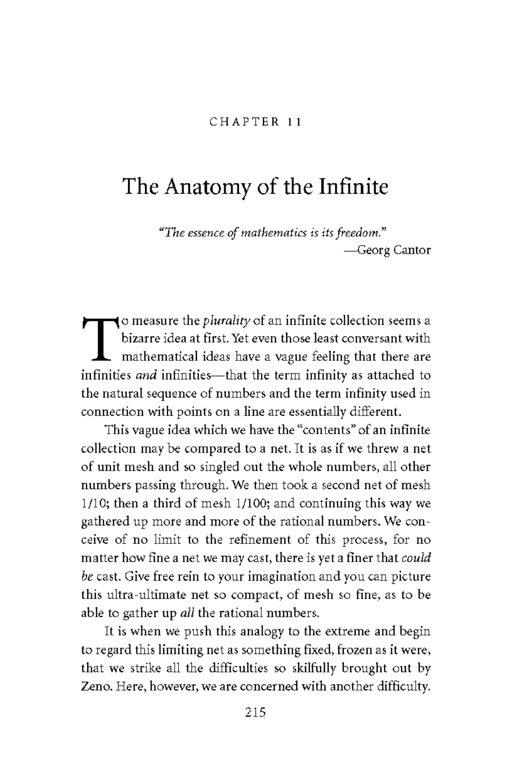 The Anatomy of the Infinite