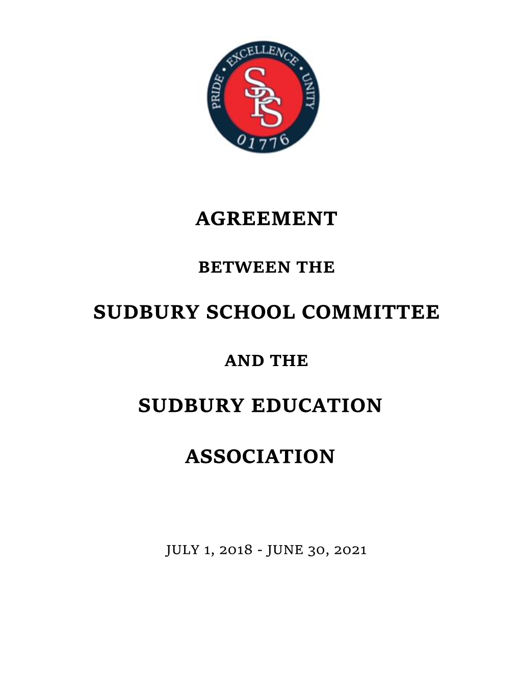 Agreement Sudbury School Committee Sudbury Education Association