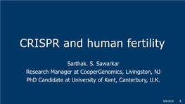 CRISPR and Human Fertility