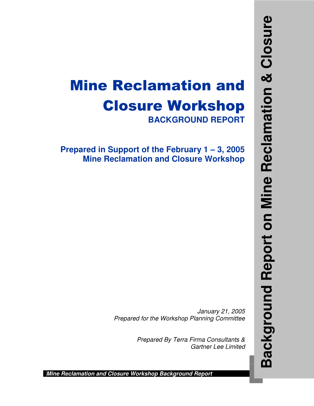 Mine Reclamation and Closure Components