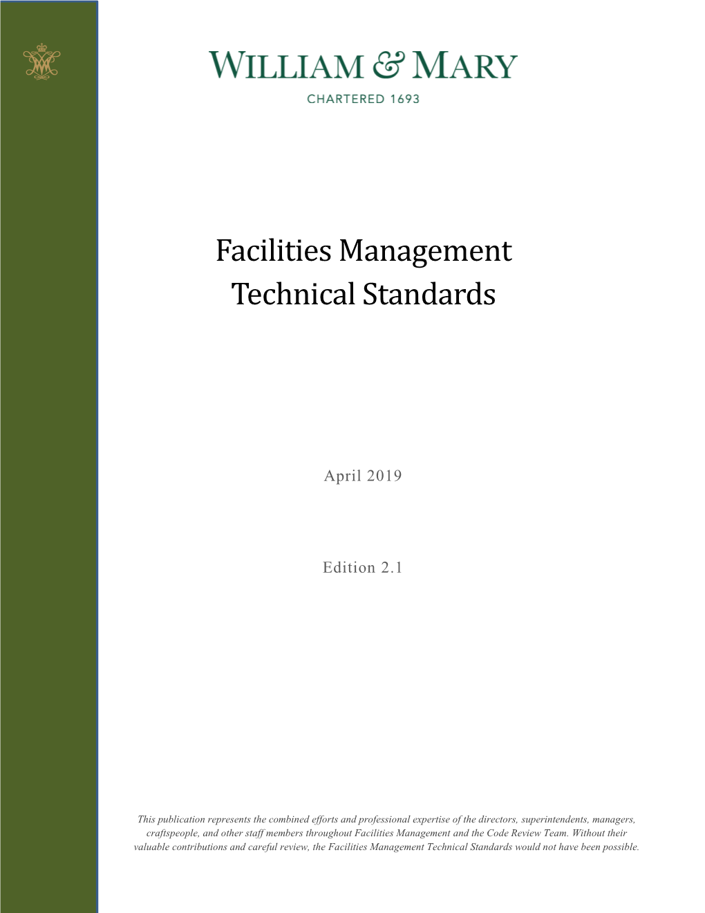 Facilities Management Technical Standards