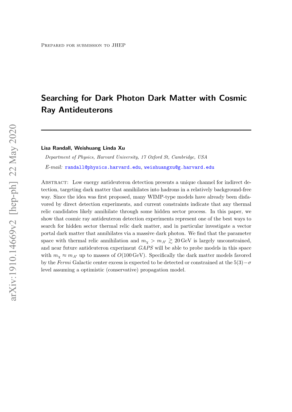 Searching for Dark Photon Dark Matter with Cosmic Ray Antideuterons