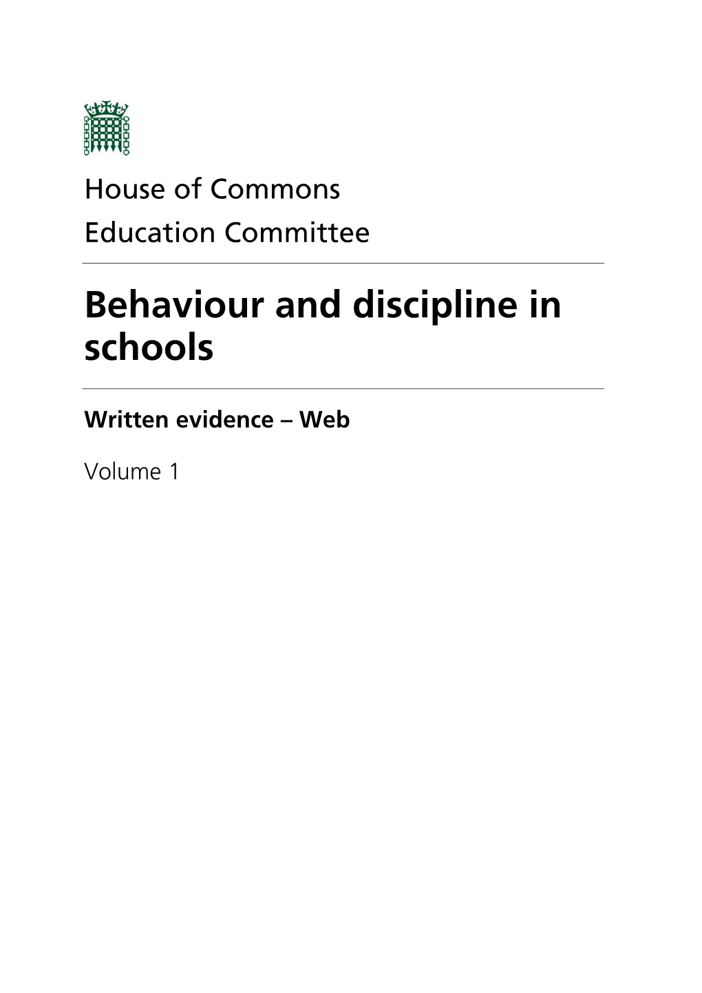 Behaviour and Discipline in Schools