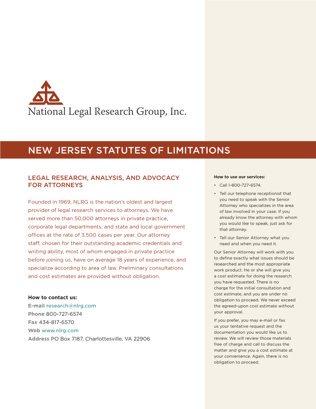 New Jersey Statutes of Limitations