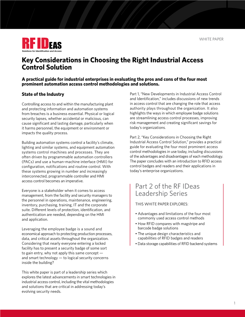 Key Considerations in Choosing the Right Industrial Access Control Solution