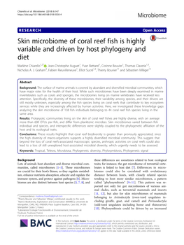 Skin Microbiome of Coral Reef Fish Is Highly Variable And