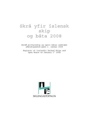 Skrá Yfir Íslensk Skip Og Báta 2008