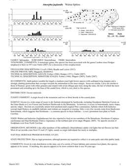 Moths of North Carolina - Early Draft 1