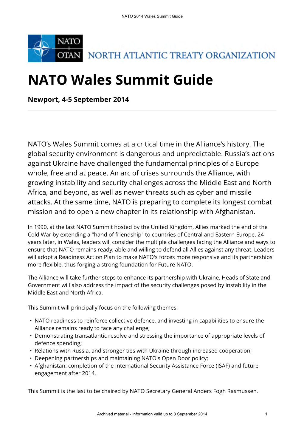 NATO Wales Summit Guide