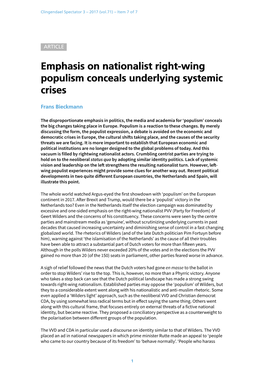 Emphasis on Nationalist Right-Wing Populism Conceals Underlying Systemic Crises