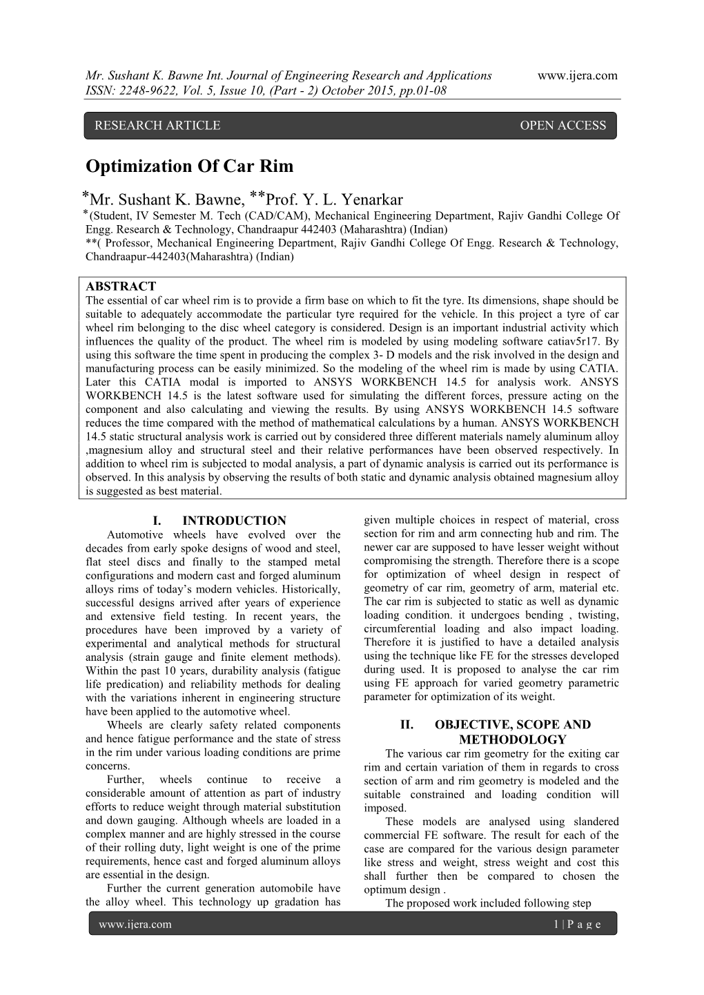 Optimization of Car Rim