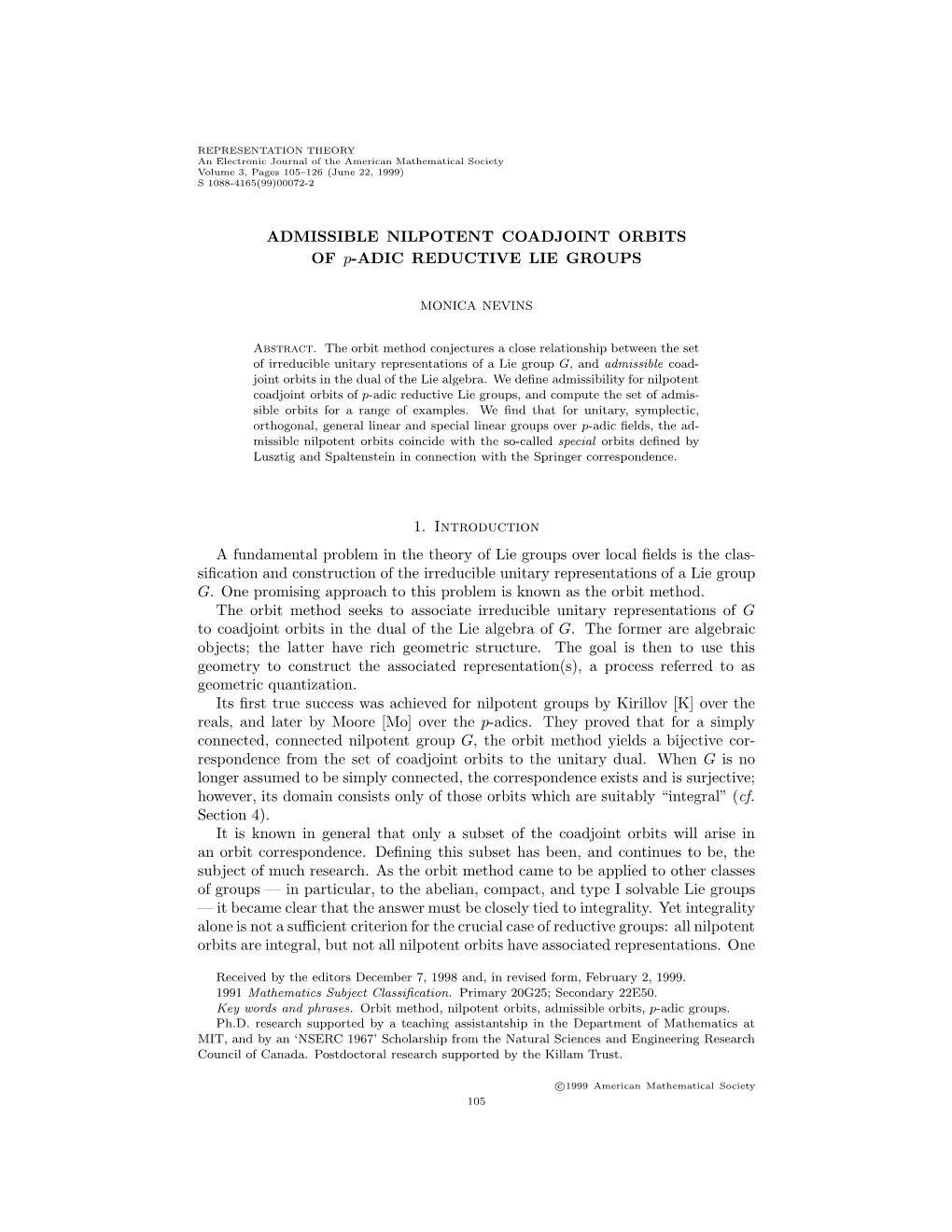 Admissible Nilpotent Orbits of P-Adic Reductive Lie Groups