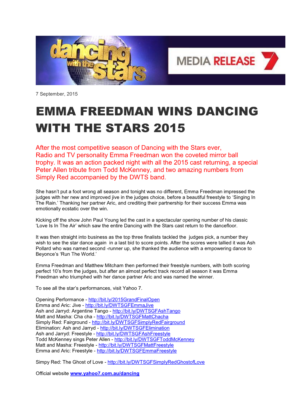 Emma Freedman Wins Dancing with the Stars 2015