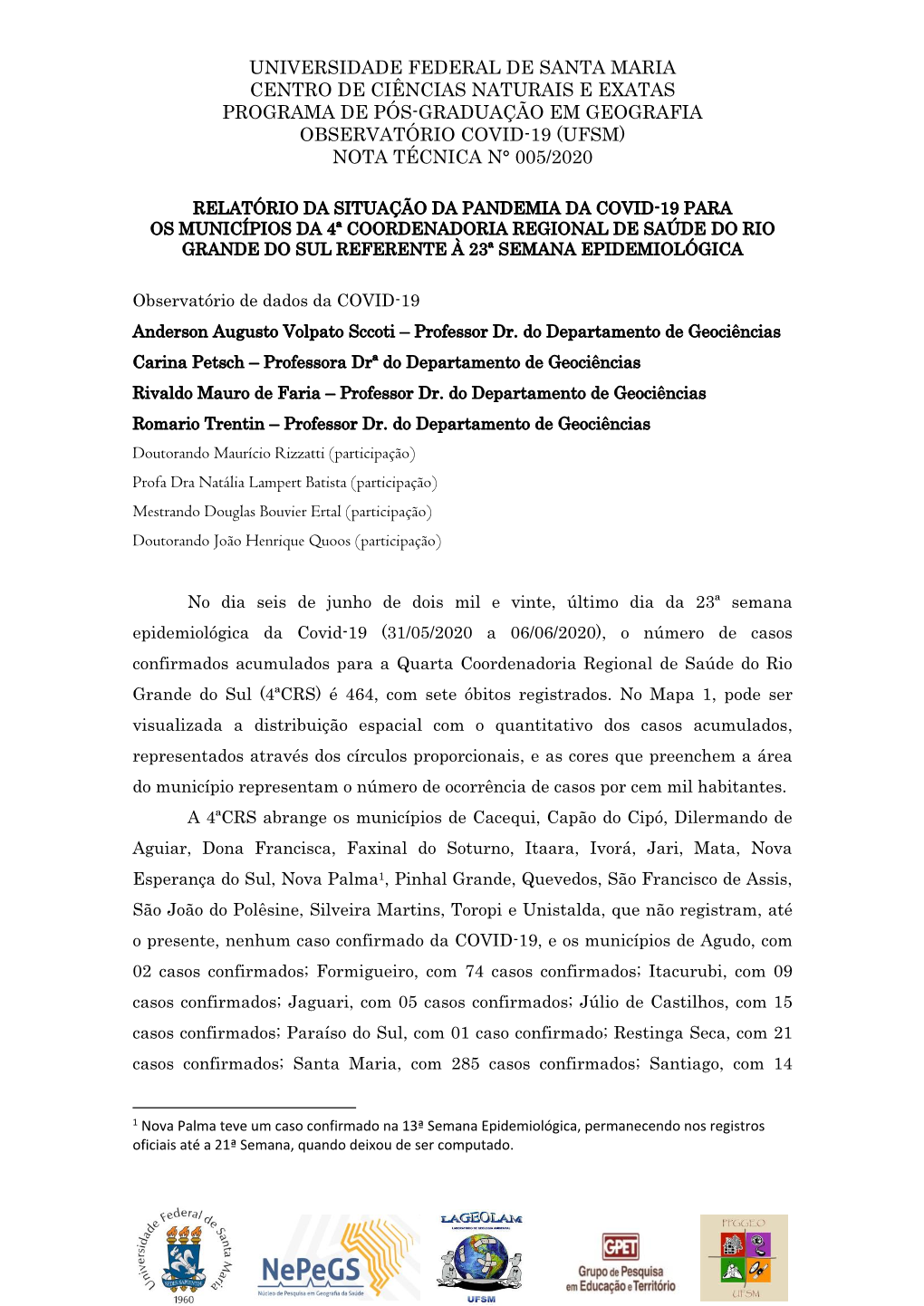 Nota Técnica N° 005/2020