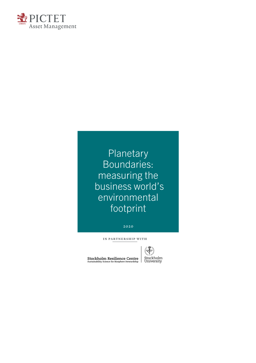 Planetary Boundaries: Measuring the Business World’S Environmental Footprint