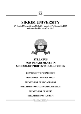Syllabus for Departments in School of Professional Studies