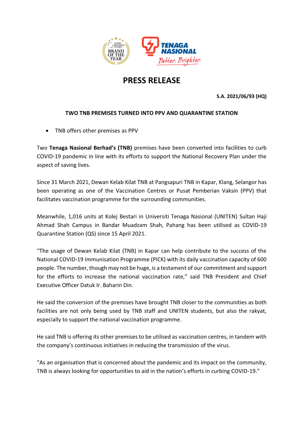 Press Release