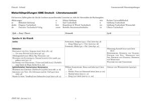 Maturitätsprüfungen ISME Deutsch · Literaturauswahl