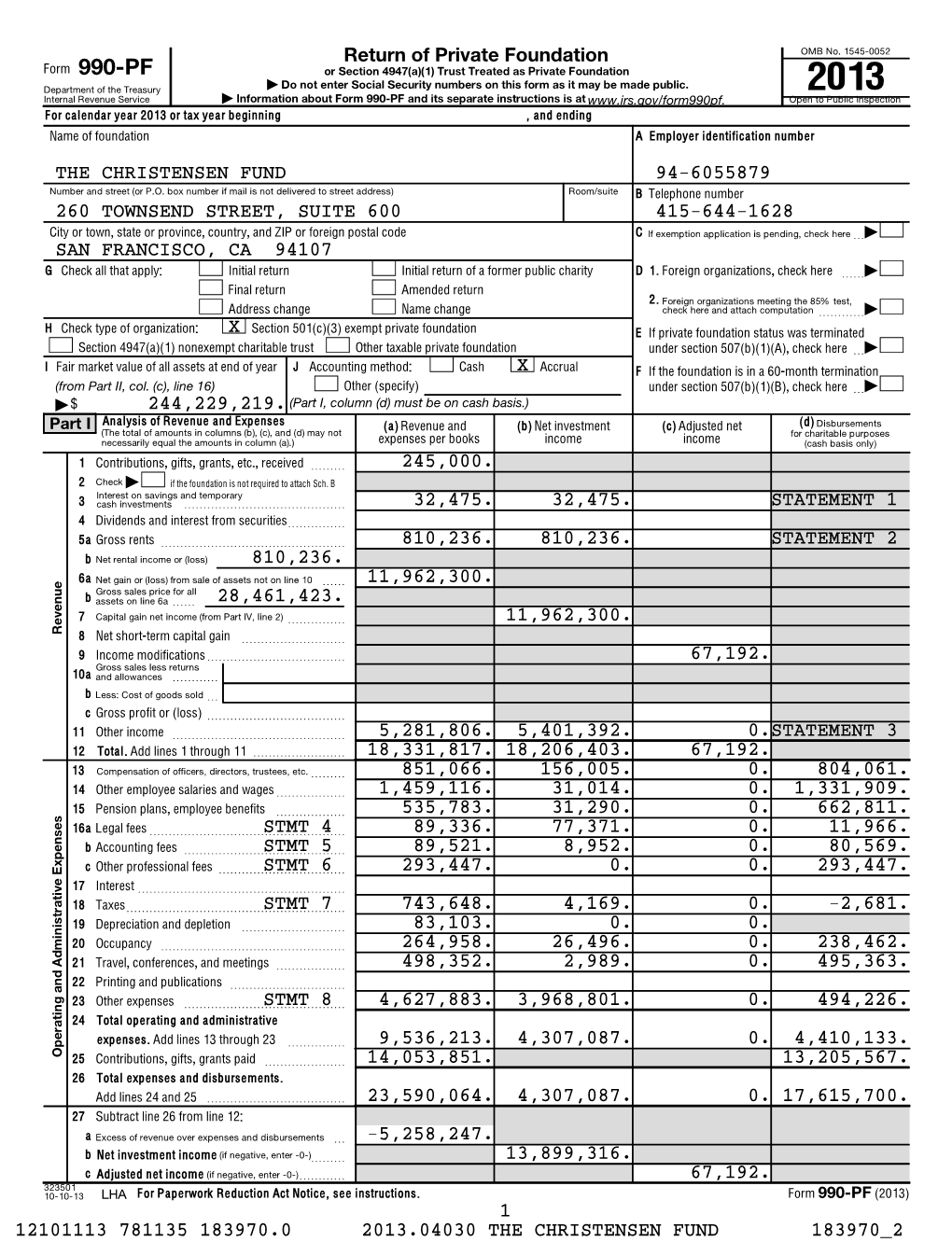 990-PF, According to the Date of Report Received.”