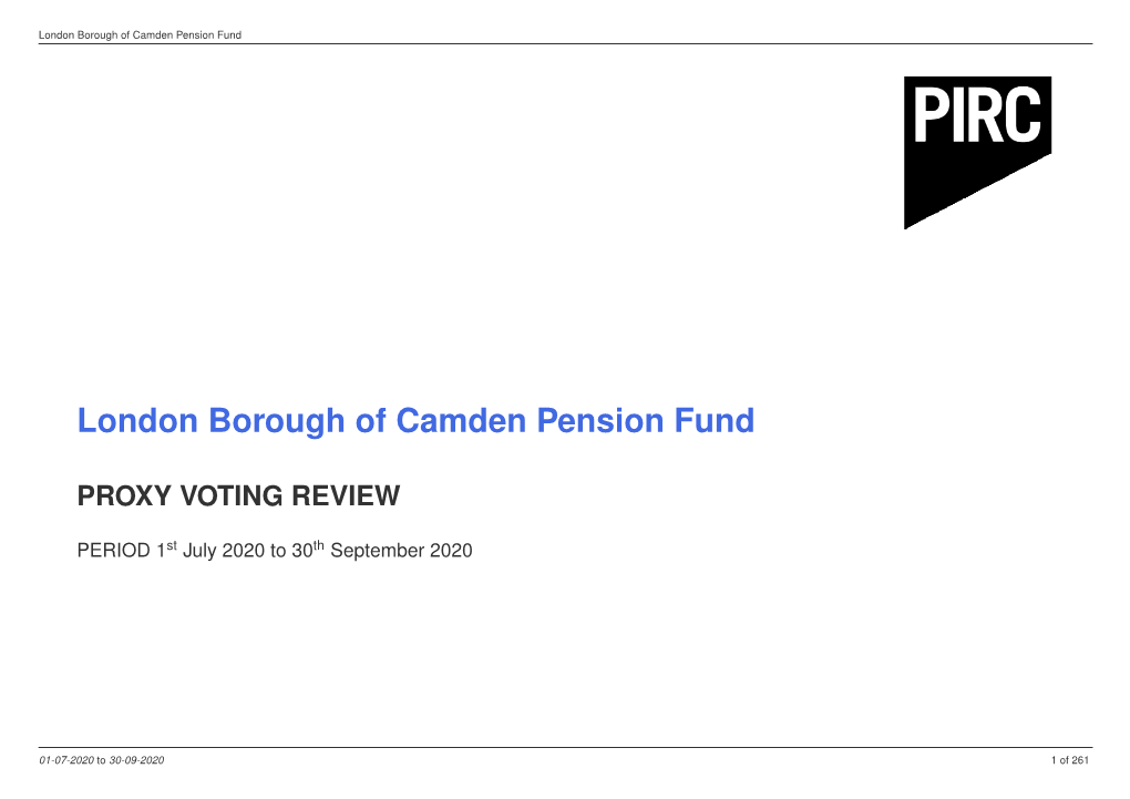 London Borough of Camden Pension Fund