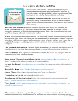 How to Write a Letter to the Editor