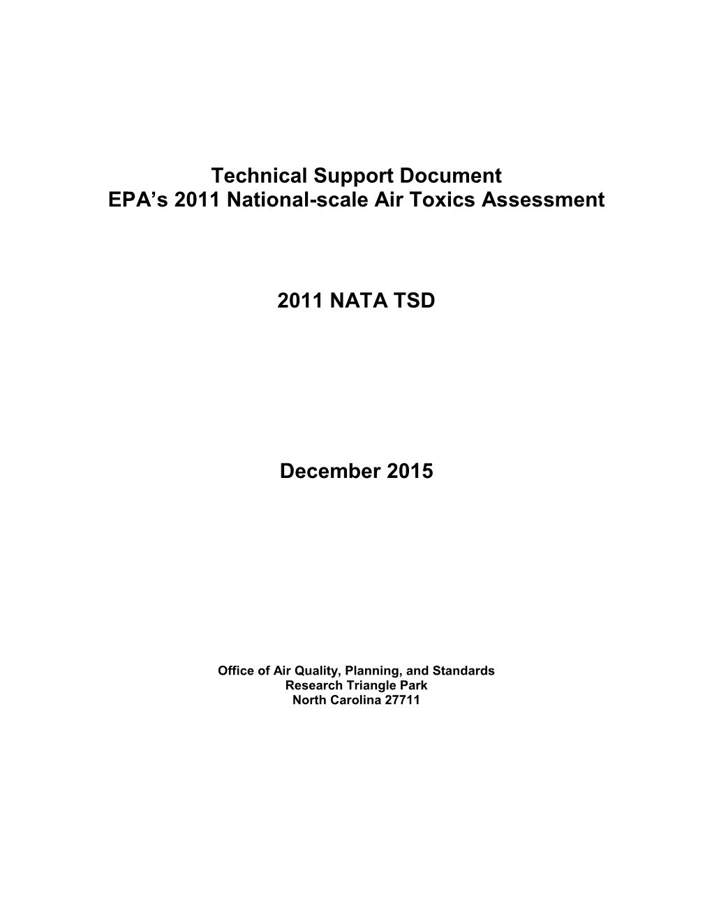 2011 NATA Technical Support Document