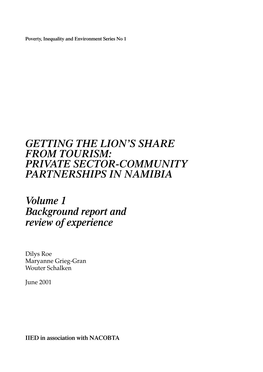 Private Sector-Community Partnerships in Namibia