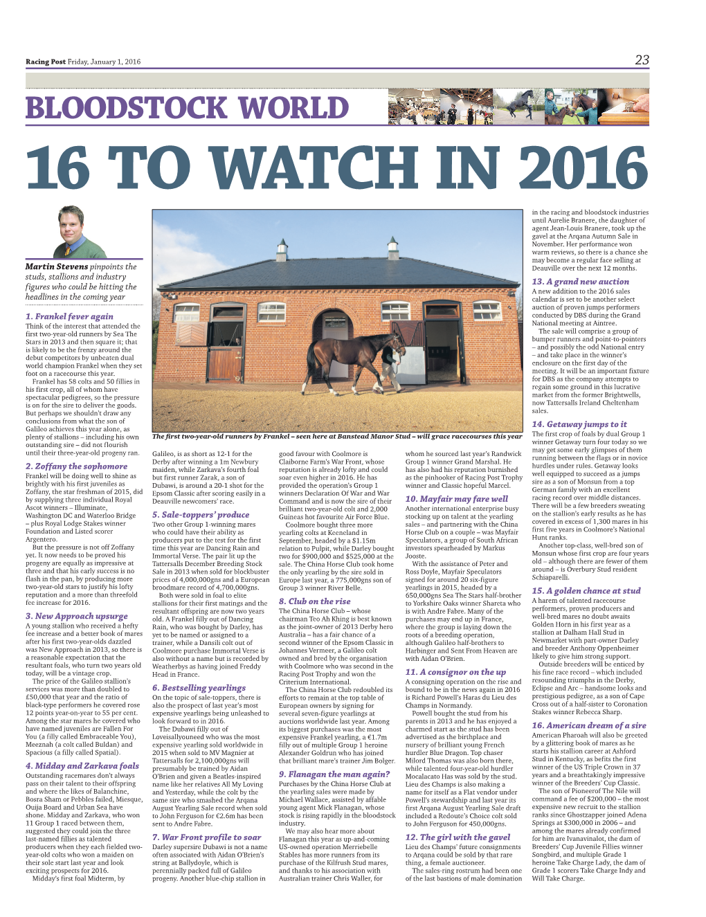 Bloodstock World 16 to Watch in 2016