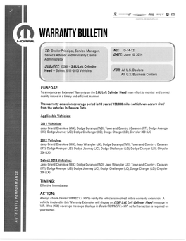 Warranty Bulletin