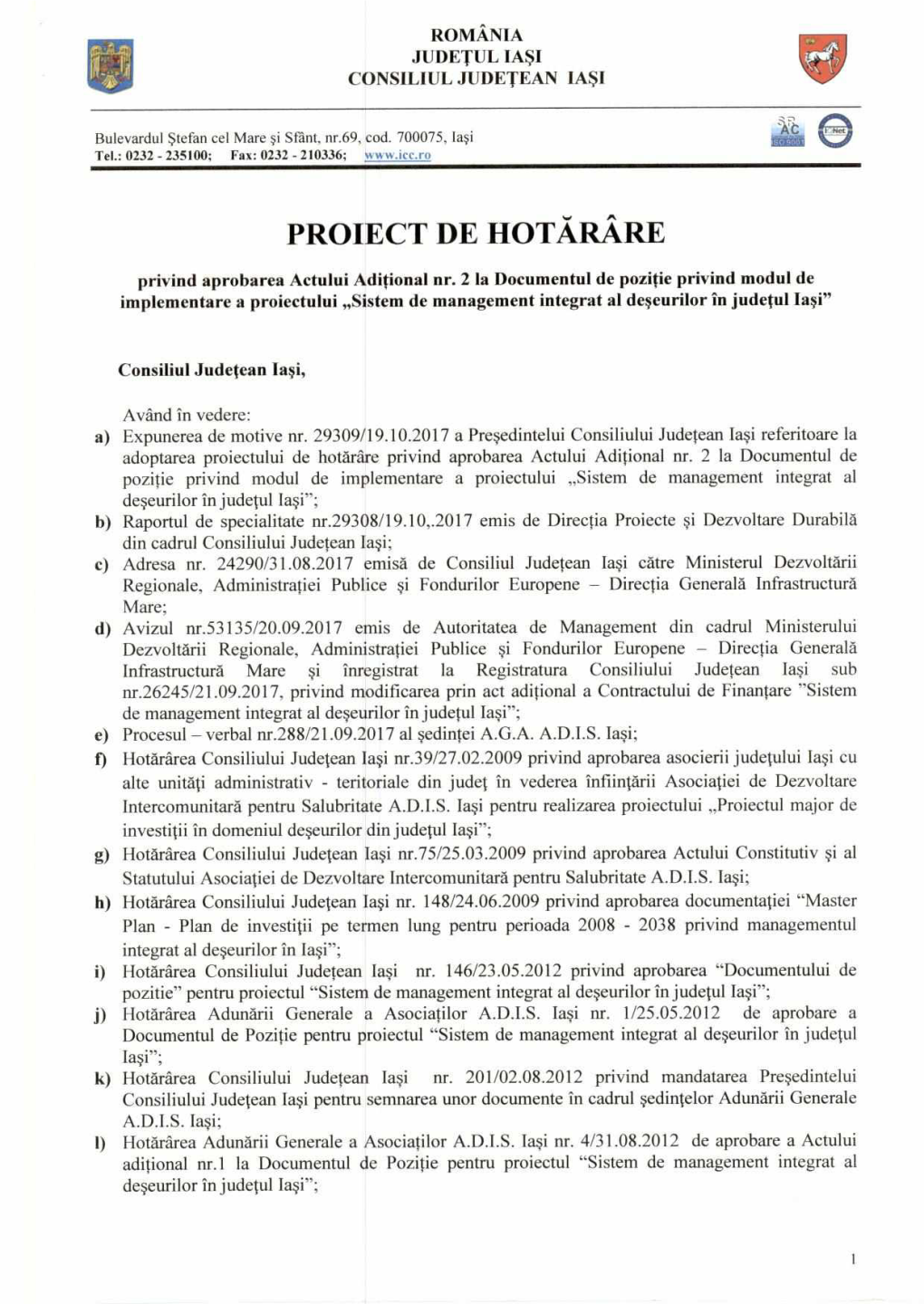 Proiect De Hotarare