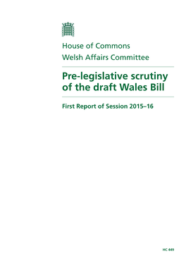 Pre-Legislative Scrutiny of the Draft Wales Bill