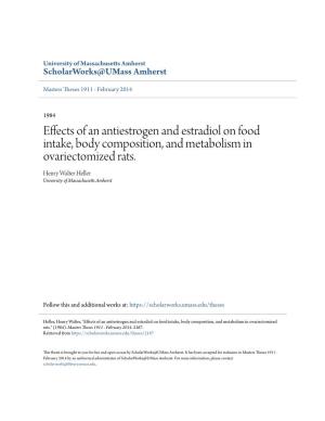 Effects of an Antiestrogen and Estradiol on Food Intake, Body Composition, and Metabolism in Ovariectomized Rats